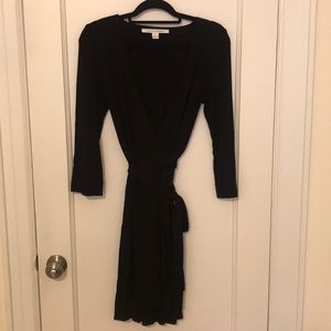 Black Cotton DVF Wrap Dress
